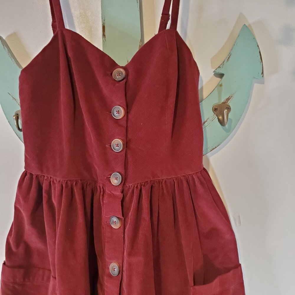 SOLD! Urban Outfitters Maroon Button Down Midi - Picture 3 of 8